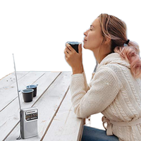 K-266 Lage Prijs Beste Oplaadbare Mini Draagbare Pocket Radio Ingebouwde Oortelefoon Jack Radio Am/Fm 2 Band Stereo Radio