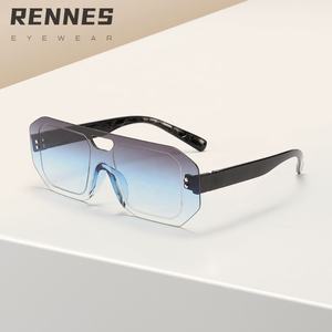 Лидер продаж, оптовая продажа, унисекс, односекционные солнцезащитные очки-пилоты, прямоугольные очки UV400, линзы для летнего отдыха, повседневная одежда - Product Image 3