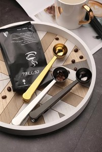 Hot Selling 15ml Food Grade 2 In1 <strong>Tablespoon</strong> Stainless Steel Tea Coffee Bean Scoop <strong>Measuring</strong> <strong>Spoon</strong> With Bag Sealing Clip - Product Image 3