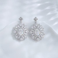 Boucles d'oreilles de luxe en platine Pt950 avec diamants de laboratoire taille poire et ovale, certifiées IGI, 2,449 ct, pierres latérales