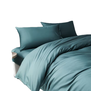 Juego de funda nórdica minimalista de <span class=keywords><strong>color</strong></span> sólido, tamaño King y Queen, funda de edredón azul con funda de almohada para juego de cama de verano - Product Image 1