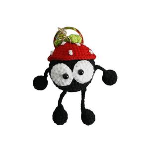 Amigurumis faits à la main, tricotés, mignons, en 3D, Capubara, <span class=keywords><strong>fraise</strong></span>, ELF, boule de charbon, porte-clés, poupée, charme, mini jouet en peluche au crochet, porte-clés - Product Image 5