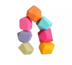 12 Pezzi Pietre Impilabili in Silicone, Giocattoli Montessori Educativi Prescolare Puzzle di Ciottoli - Product Image 3