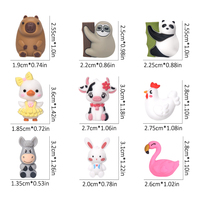 Perles focales 3D en silicone de qualité alimentaire, motifs animaux (Vache, Canard, Abeille, Lapin, Coq, Flamant rose, Âne) pour la fabrication de stylos et de porte-clés