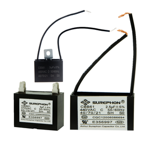 Condensador de Funcionamiento <span class=keywords><strong>CBB61</strong></span> con Certificación UL de 1uf, 2uf, <span class=keywords><strong>3uf</strong></span>, 5uf, Logotipo Personalizado OEM para Ventilador Eléctrico, Venta Directa de Fábrica - Product Image 1