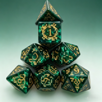 Ensemble de dés polyédriques en acrylique Dragon faits à la main, ensemble de dés DND pour les jeux de rôle Dungeons and Dragons -C1