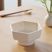 Nouvelle impression, petit bol à apéritif hexagonal en mélamine de 4,5 pouces pour restaurant