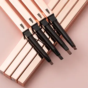 Hot Luxury Rose Gold Metal Material Eyebrow Pencil eyebrow Makeup Private Label Ultra-Thin Cream Waterproof Brow Pencil