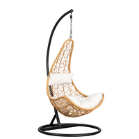 Meubles de jardin, terrasse, fauteuil suspendu en rotin PE, hamac, chaise à bascule avec coussins