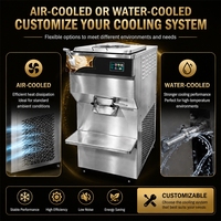CE/ETL Großvolumiger Gefrierschrank für die Herstellung von hartem Eis, offene vertikale Gelato-Maschine mit Übernachtungsfunktion und Wasserkühlung