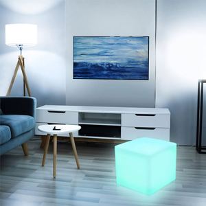 Large Solar Powered IP65 Rated Illuminated Outdoor Garden <b>LED</b> Flower Pot 40x40x40 Warm White <b>Light</b> <b>Sensor</b> Dimmable Home Decor - Product Image 4