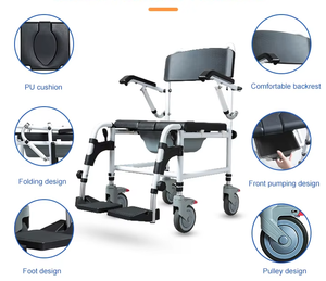 Fauteuil roulant pliant portable, fauteuil roulant de voyage avec frein à main, fauteuil roulant ultra-léger pour les personnes âgées et les enfants - Product Image 6