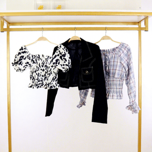 Blusas de algodón vintage Geryon para mujer, colores surtidos, tops de verano, camisas cortas, <span class=keywords><strong>ropa</strong></span> <span class=keywords><strong>usada</strong></span> ligera, fardos limpios - Product Image 1