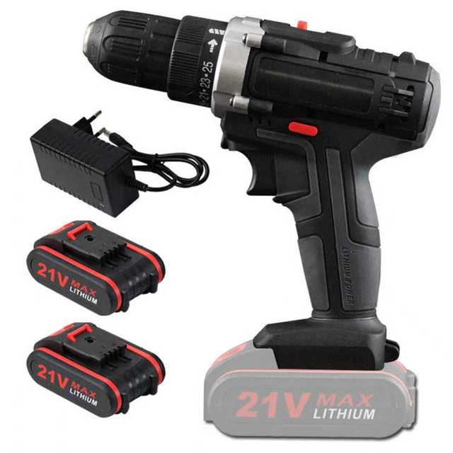 Wholesale 21V Cordless Hammer Drill Set Keyless Electric Impact Screwdriver Variable Speed 1600 RPM OEM Customizable 2.5AH DIY