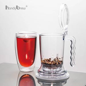 Bouteille portable avec infuseur à thé, poignée incurvée transparente personnalisée OEM, sans BPA, pour bureau et voyage, avec système de distribution intelligent. - Product Image 6