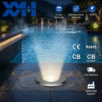 Projecteur de piscine immergé étanche IP68 en acier inoxydable 316L avec verre trempé anti-buée, idéal pour piscines au sel et au chlore