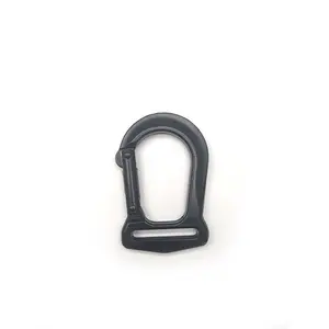 Climbing rope safety spring hook rope belt carabiner electrophoretic black snap hook