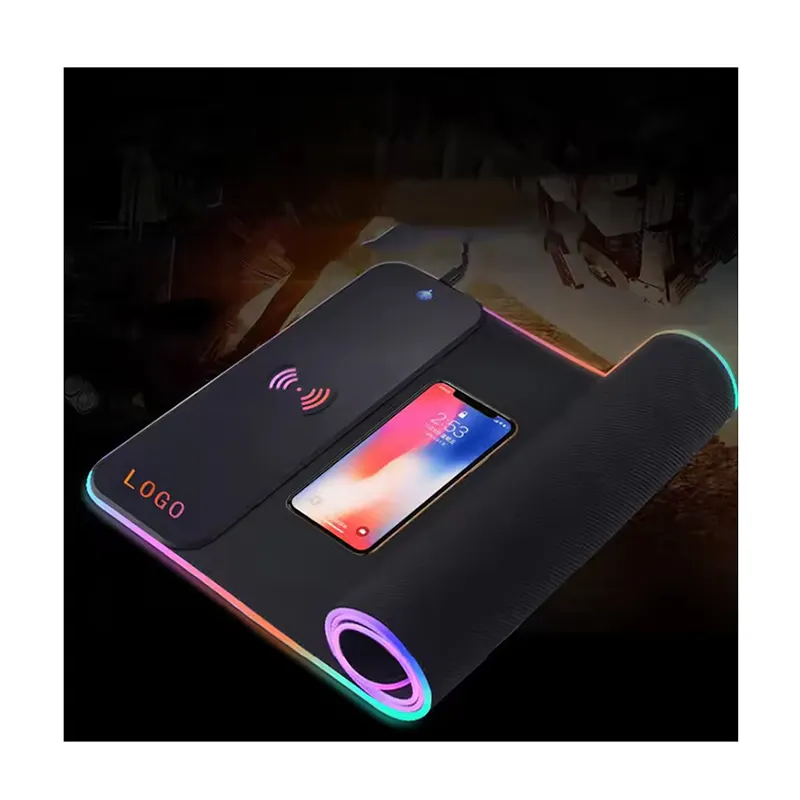 Custom Personalized Logo Printed Giant Waterproof MousePad RGB Wireless Charging Phone Desk Office Mouse Mat Gaming Mouse Pad