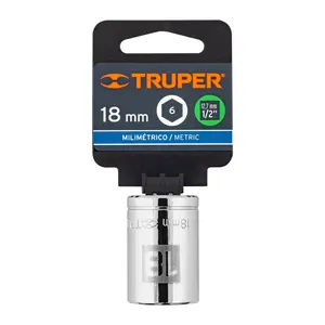 BOX 6 Douille 18 mm, 6 points, entraînement 1/2 po, TRUPER - Product Image 4