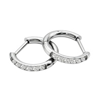 Boucles d'oreilles Huggies en titane plaqué or G23 ASTM F136 avec zircone cubique rose, bleue et violette pour piercing hélix et lobe - Cadeau