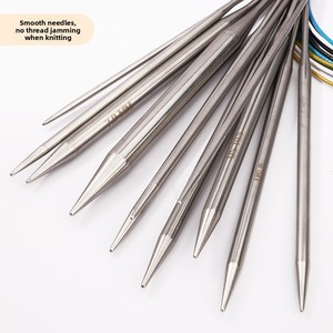 Ensemble d'aiguilles <span class=keywords><strong>à</strong></span> <span class=keywords><strong>tricoter</strong></span> circulaires longues, adaptées au tricot pour débutants, pour pulls, couvertures et autres projets. - Product Image 2