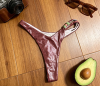 Set Bikini Thong Manik-manik Berkilau Trendy untuk Wanita Ukuran S-L