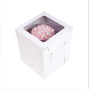 wholesale custom cakes baking dessert packaging boxes white window cake box
