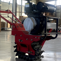 Mini-motoculteur diesel 173 à chenilles refroidi par air avec boîte de vitesses pour labourer, creuser des fossés, former des ridges, ameublir la terre, désherber, herseger et semer