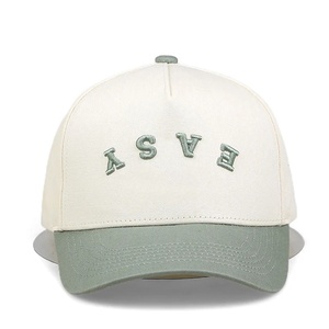 Casquette de sport de baseball brodée en 3D personnalisée 5 panneaux structurés Un cadre Casquette de baseball Couleur contrastée Deux tons Coton Snapback Caps - Product Image 2