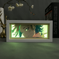 Blue Lock Michael Kaiser Anime boîte à lumière MDF cadre en bois découpé au Laser papier Lightbox Manga Led veilleuse pour décor de chambre
