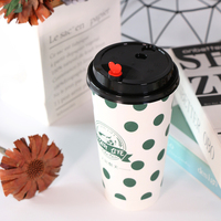 Couvercles jetables imperméables, recyclables, biodégradables, de qualité alimentaire, à double paroi pour tasses à café expresso et à vin, 8OZ, 10OZ, 12OZ, 16OZ