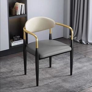 Modern Upholstered <b>Dining</b> <b>Chair</b> With <b>Gold</b> Armrests For Living Room And Restaurant Use - Product Image 1