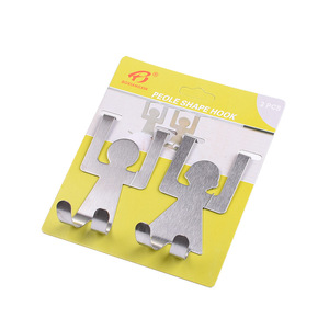 Ganchos traseros para puertas de acero inoxidable para colgar almacenamiento de alimentos detrás de puertas en paredes, tipo gancho, capacidad de carga de 5 kg, forma poligonal - Product Image 4