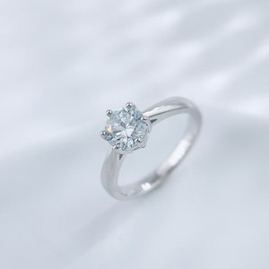 <span class=keywords><strong>Anillo</strong></span> de Diamante Cultivado en Laboratorio, Redondo, de Seis Puntas, Simple y Elegante, en Plata de Ley 925, para Compromiso, Boda, Joyería Fina para Mujer - Product Image 2