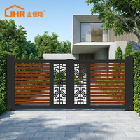 Puerta de Seguridad de Aluminio de Alta Resistencia con Doble Hoja Abatible para Entrada de Propiedades, Vehículos y Uso Comercial, Puerta Automática Eléctrica para Entrada de Vehículos OEM