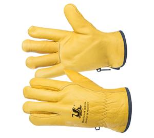 Guanto <span class=keywords><strong>da</strong></span> polso <span class=keywords><strong>da</strong></span> <span class=keywords><strong>10</strong></span> pollici senza Silicone antiscivolo Anti-chimico in pelle a grana di mucca giallo dorato antiscivolo - Product Image 1