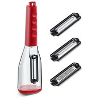 Phụ Kiện Nhà Bếp Đa 3 Trong 1 Hướng Dẫn Sử Dụng Peeler Với Container Tay Trái Cây Thực Phẩm Gừng Slicer Khoai Tây Rau Julienne Peeler