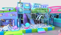 Nouvel équipement de terrain de jeu intérieur pour enfants : toboggan multilevel coloré, mur d'escalade et piscine à balles pour la récréation des enfants