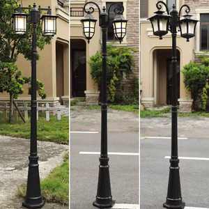 European Classic 2 Heads Garden <strong>Lights</strong> Outdoor <strong>Street</strong> <strong>Light</strong> Modern <strong>Vintage</strong> Garden Pole Lamp Post E27 for Yard Landscape Lighting - Product Image 5