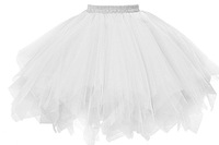 Jupe Femme 47CM Tutu Mini Jupon Adulte Adolescent Bande Élastique Ballet Danse Puffy Jupes Tulle