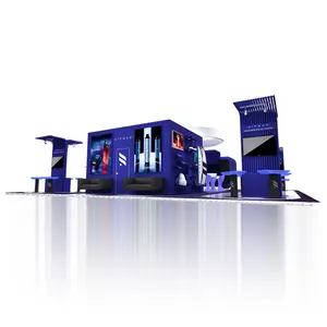 Izexpo Customized Expo Booth Show Fashion Trade Booth Luxury DJ Display Wooden Island Best Indoor Fair Event Exhibition Booth