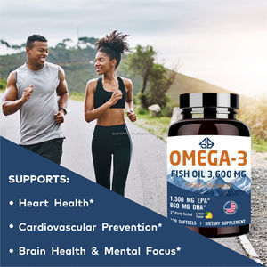 Aceite de Pescado Omega-3 Triple Concentración, Rico en EPA y DHA, Antioxidante para Adultos, Salud Cardiovascular y Cerebral, Apoyo Energético, Sin GMO - Product Image 2