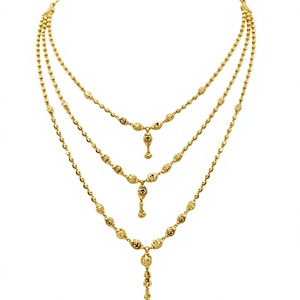 Collar de triple capa chapado en oro con colgante de circonita con número y cadena de cuentas para mujer, ideal como regalo o para fiestas. - Product Image 4