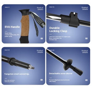 Bastón de Senderismo Profesional para Exteriores, Aleación de Aluminio 7075, Telescópico, Plegable, Ligero, Antideslizante, Modelo Ruiming <span class=keywords><strong>G33</strong></span> - Product Image 3