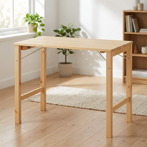 Table de camping pliable en bois – Table d'extérieur portable à 4 pieds avec design facile à transporter pour le camping, les pique-niques et les voyages - Product Image 6