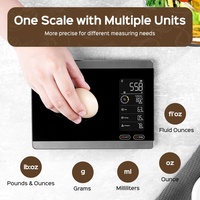 Hoogprecieze digitale slimme keukenweegschaal van 1 gram, 500g, gehard glas, oplaadbaar, automatische uitschakeling voor koffie, fruit en voedingswaarden
