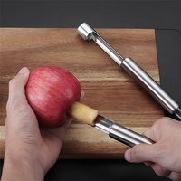 Roestvrijstalen appelboor, duurzaam fruitontpitter met gekarteld blad, ergonomische handgreep, geschikt voor appels en peren