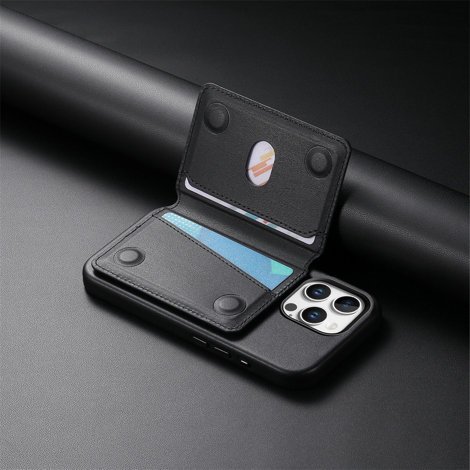 Black (magnetic cover + card holder)