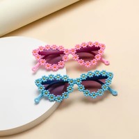 Fashion Summer Love Heart Shaped Unisex Kids Macaron Color Daisy UV400 Protection Kids Sunflower Festival Sunglasses