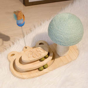Nouvelle Conception Tour de jeu pour chat en bois et sisal, écologique, interactive, couleur naturelle, avec griffoir - Product Image 3